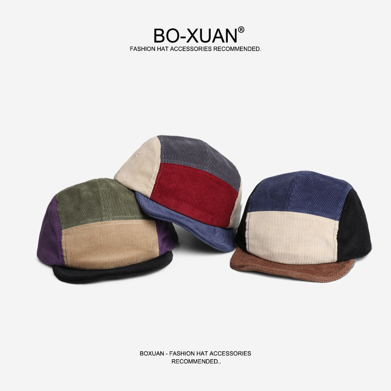 Corduroy Cap 5 Panel - Casquettes de baseball rétro en velours