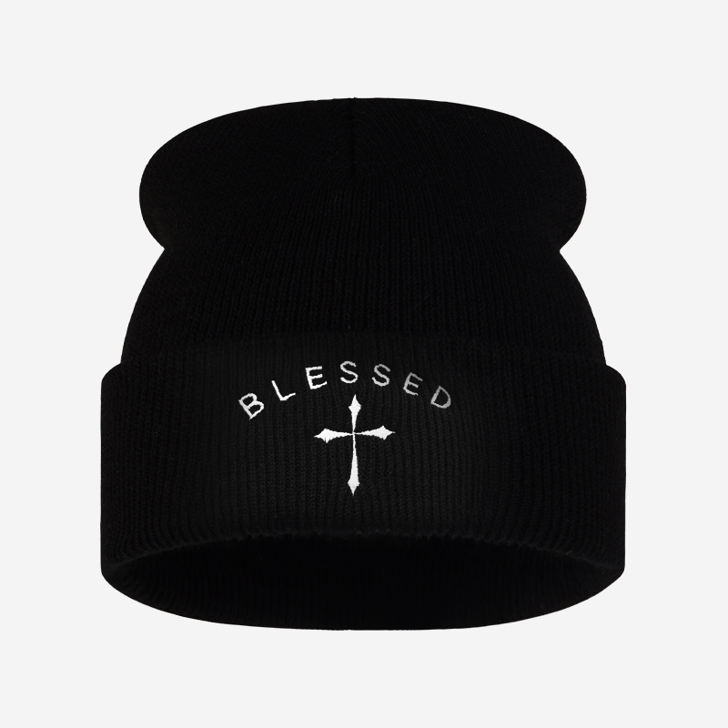 Bonnet brodé Croix Sainte, bon - Beanie Cuffed Knit avis et prix