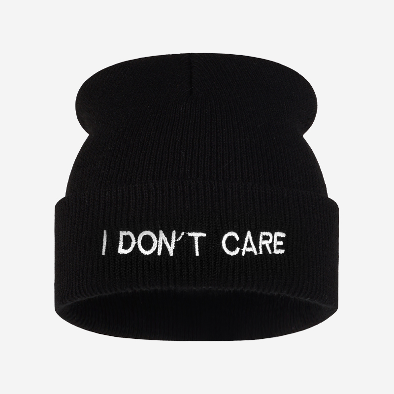 I DON'T CARE Bonnet en tricot  - Beanie Cuffed Knit avis et prix